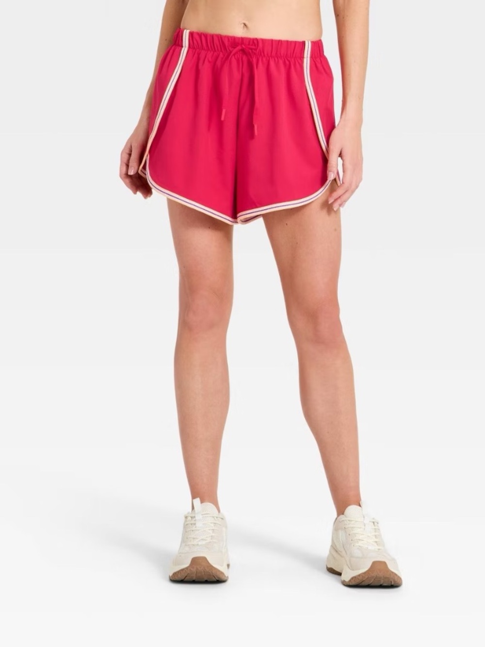 Women's Woven Pop Trim Shorts 3" - All In Motion Red M